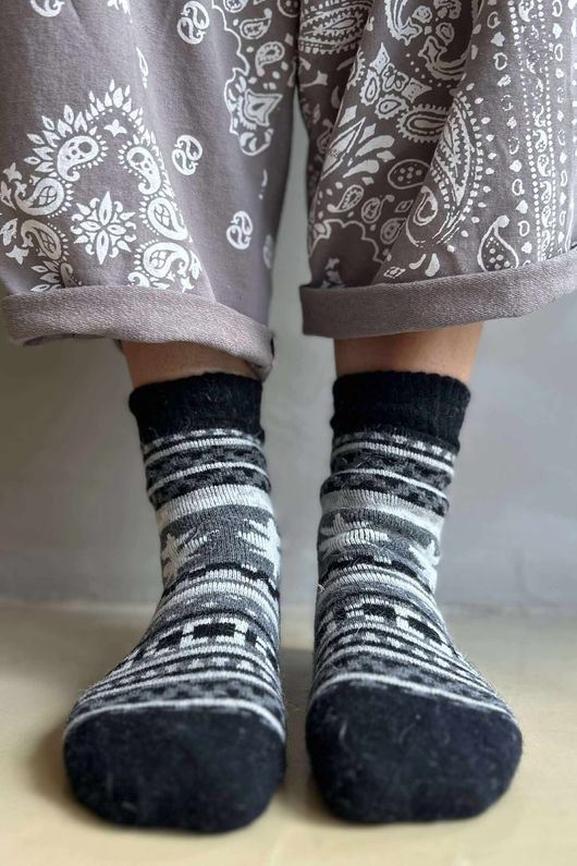 Terry & Wool Luxury Alpine Socks Black 